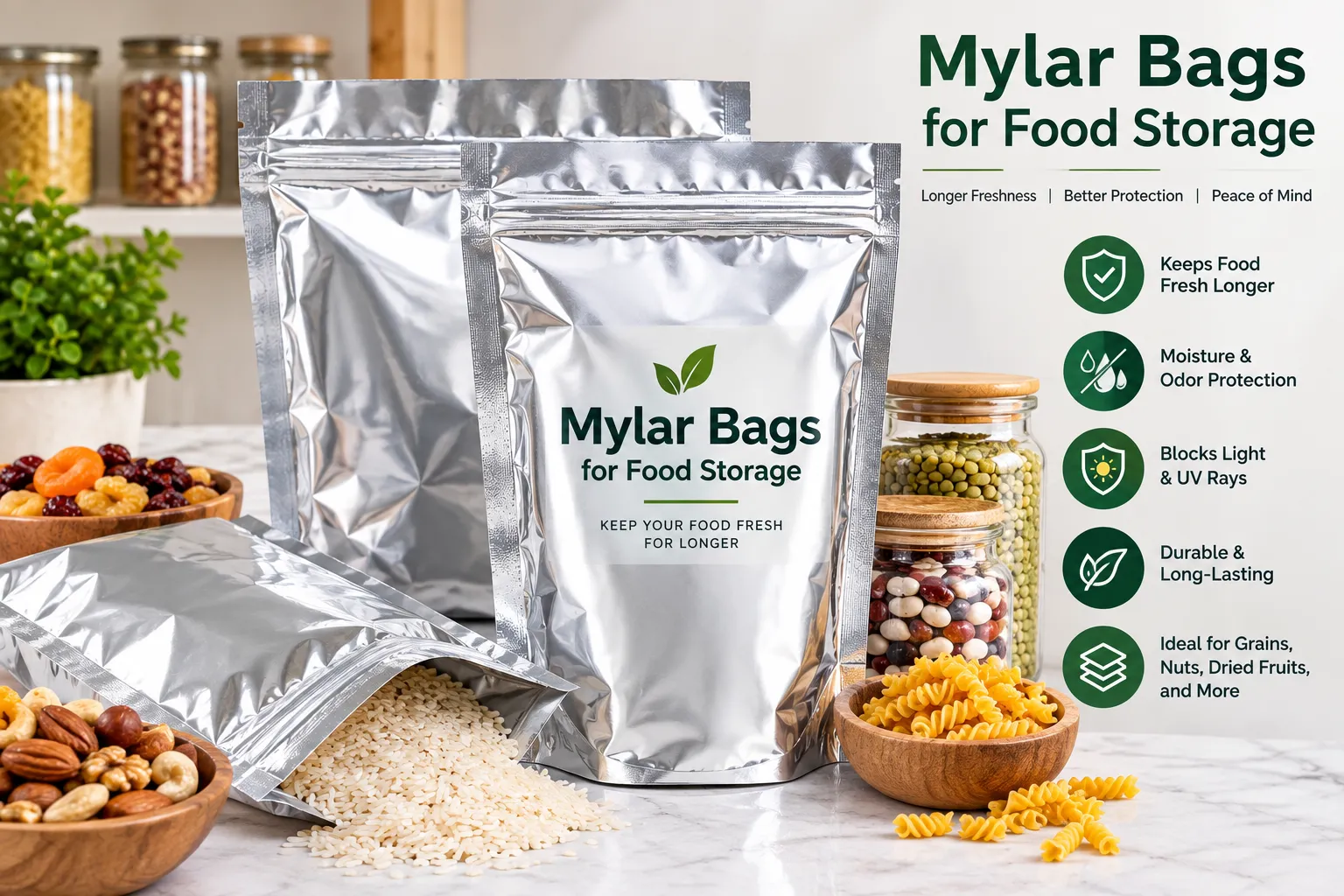 Mylar Bags for Food Storage: Benefits, Uses & Tips