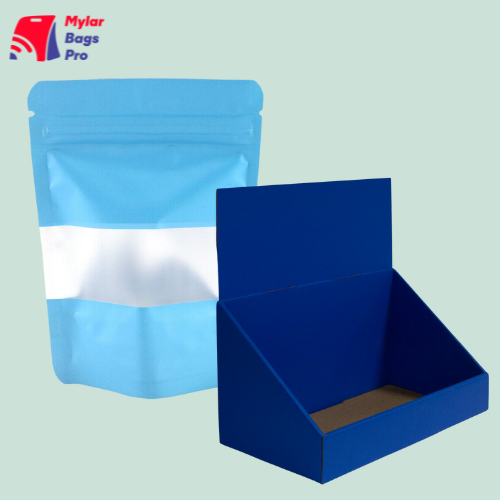 Display boxes for mylar bags